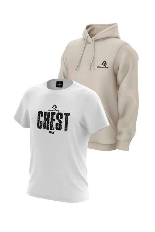XAPE Prime Hoodie & Chest Day V2 Tee Combo - Sand/White