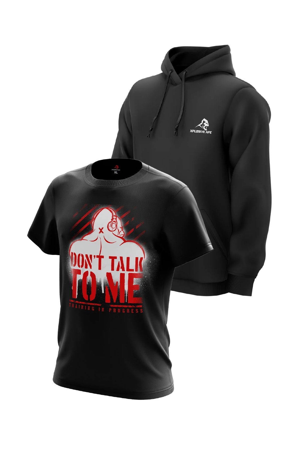 XAPE Prime Hoodie & Don't Talk To Me Tee Combo - Black