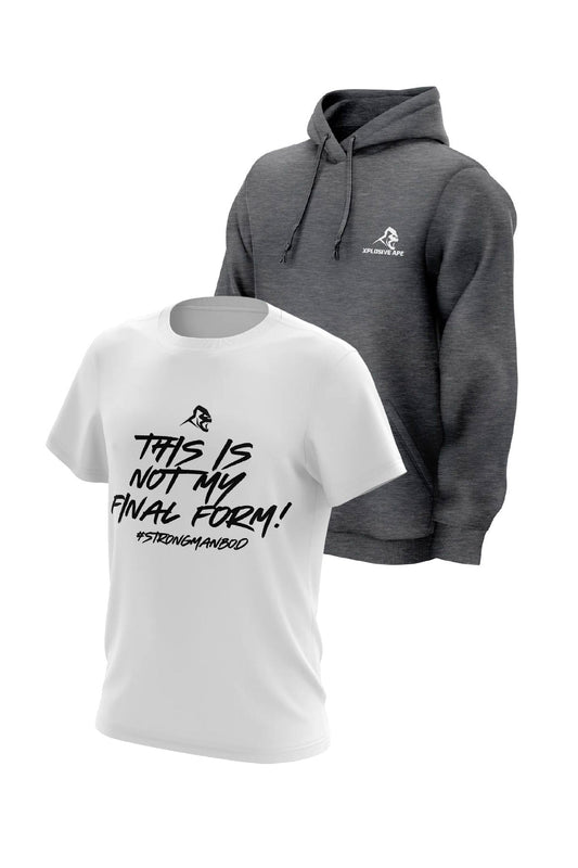 XAPE Prime Hoodie & Form Tee Combo - Dark Heather/White