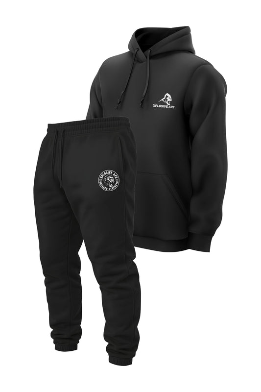 XAPE Prime String Hoodie & Uncaged Strength Joggers Combo - Black
