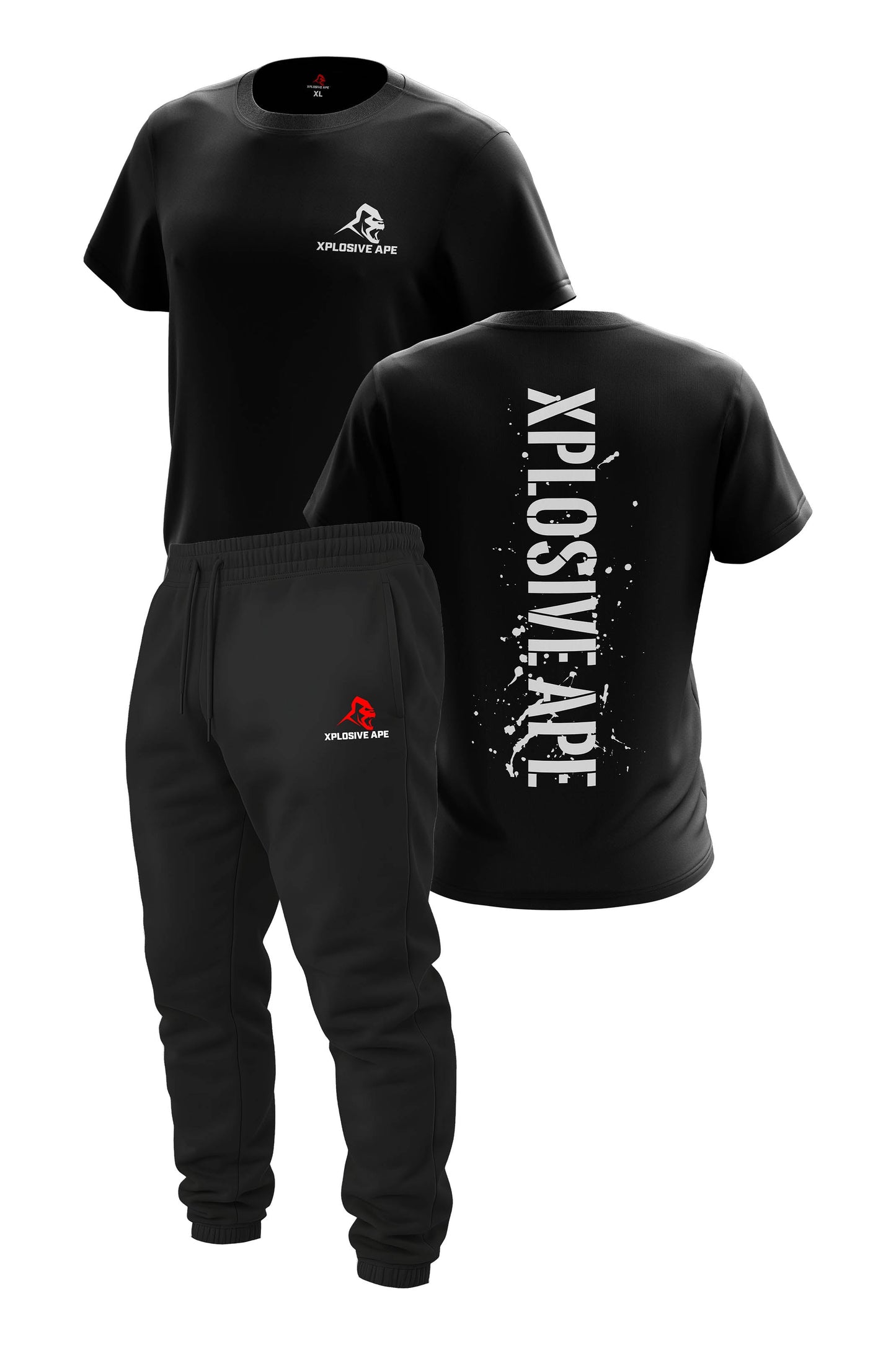 XAPE Smackdown Tee & Original Logo Joggers Combo - Black