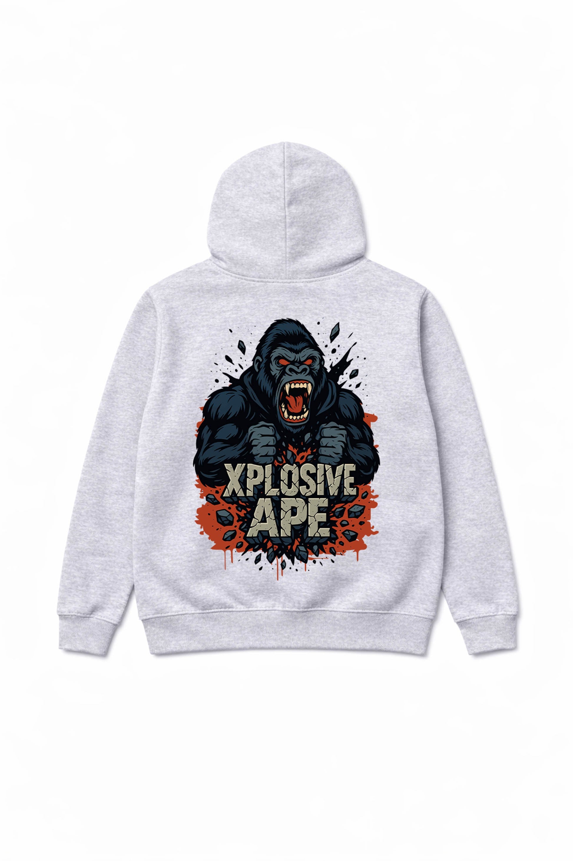 XAPE Ape Smash String Hoodie - Sports Grey
