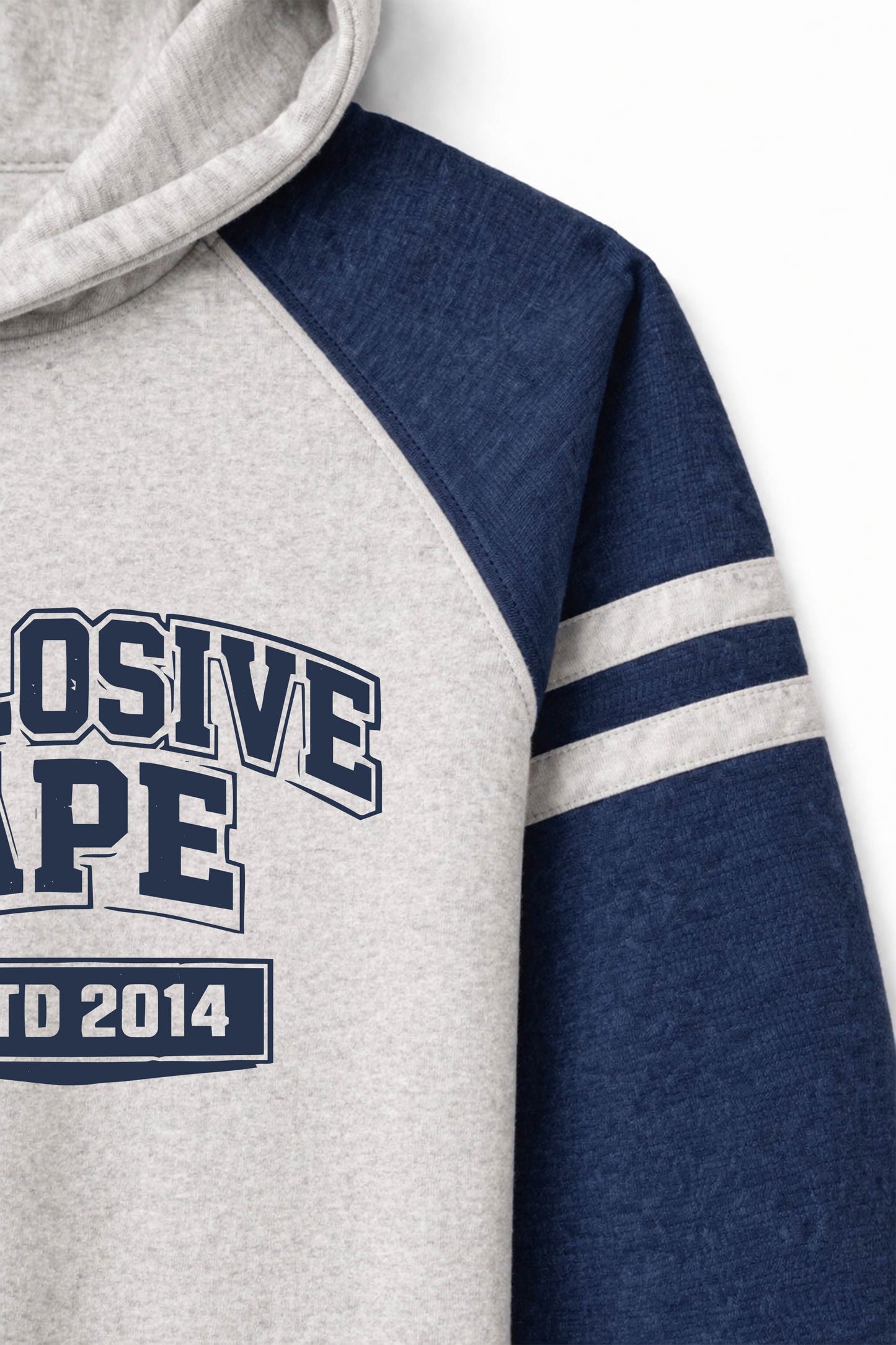 XAPE Classic Block Raglan Hoodie - Oatmeal Heather/Indigo