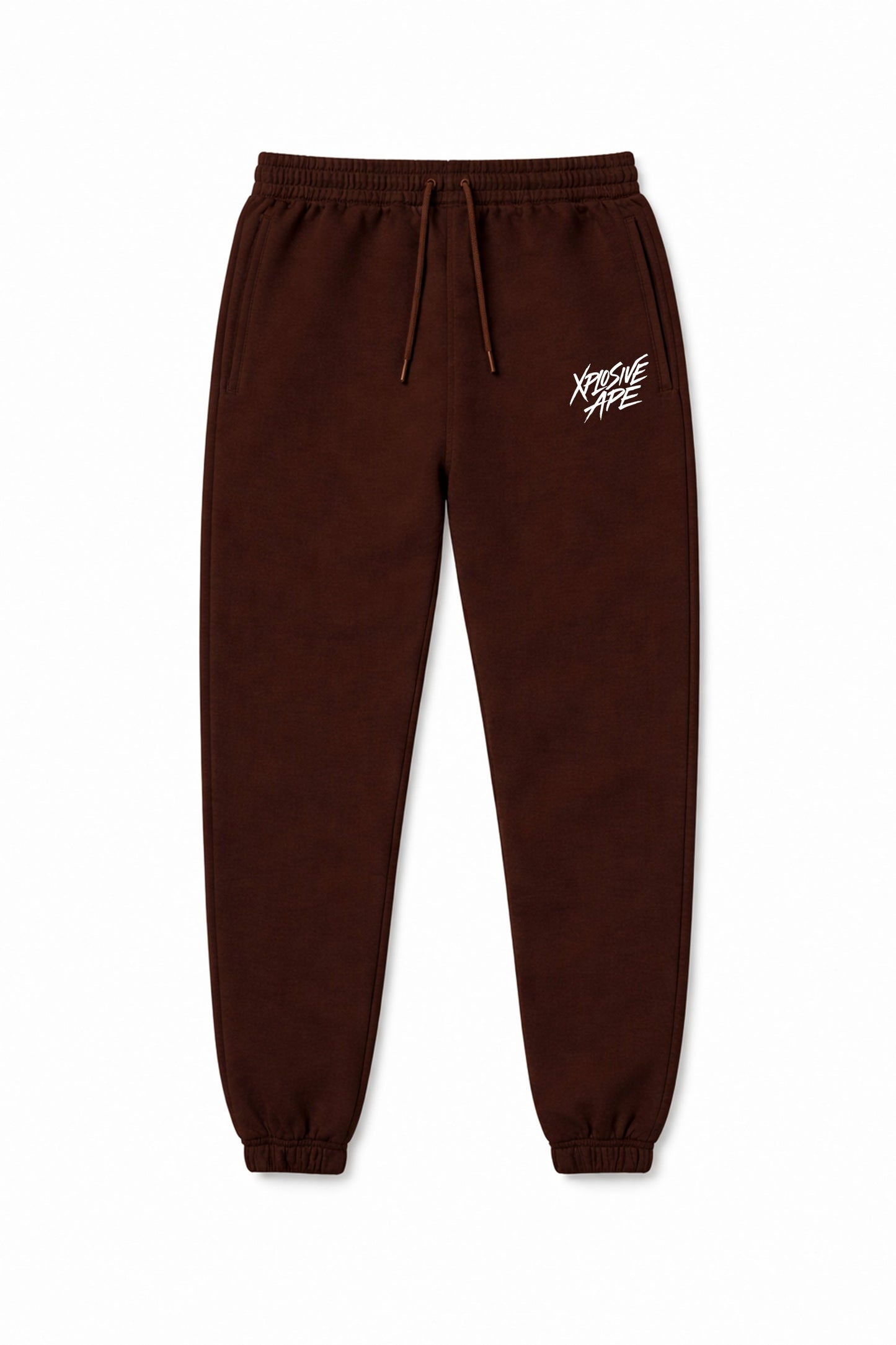 XAPE Classic Brush Script Joggers - Chocolate