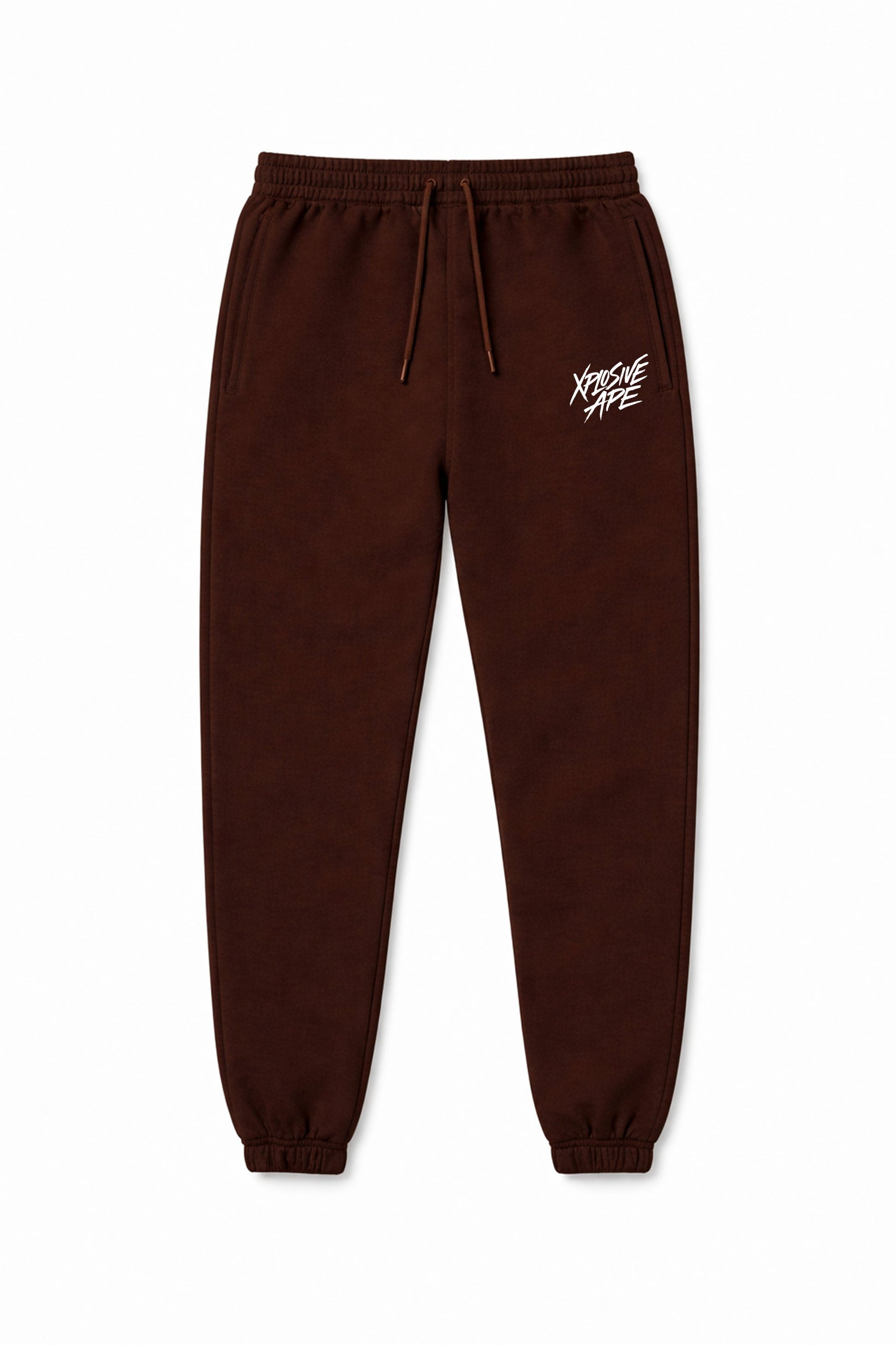 XAPE Classic Brush Script Joggers - Chocolate