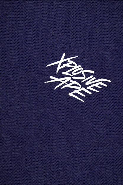 XAPE Classic Brush Script X Tech Tee - Navy