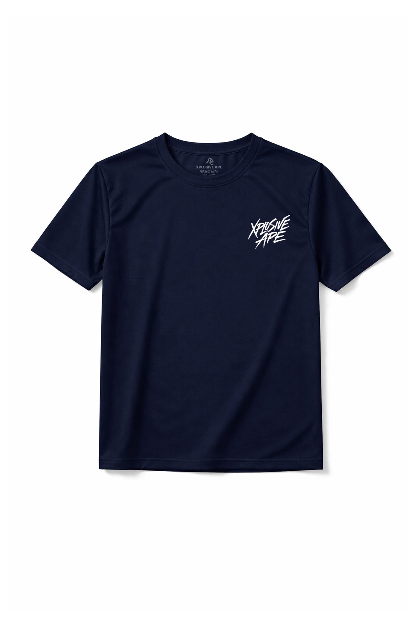 XAPE Classic Brush Script X Tech Tee - Navy