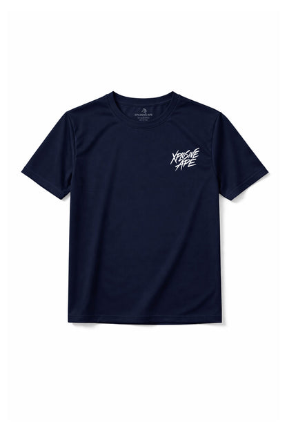 XAPE Classic Brush Script X Tech Tee - Navy