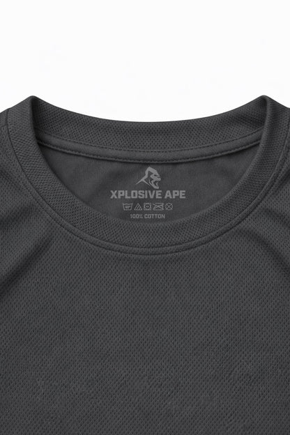 XAPE Classic Stencil Logo X Tech Tee - Charcoal