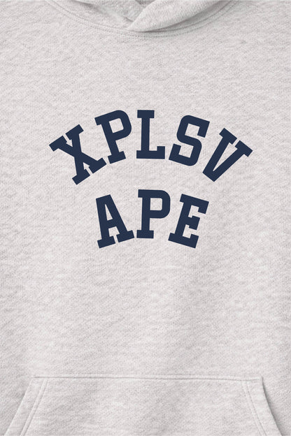 XAPE Collegiate Raglan Hoodie - Oatmeal Heather/Indigo