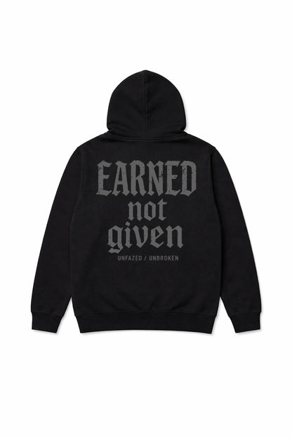 XAPE Earned Not Given String Hoodie - Black