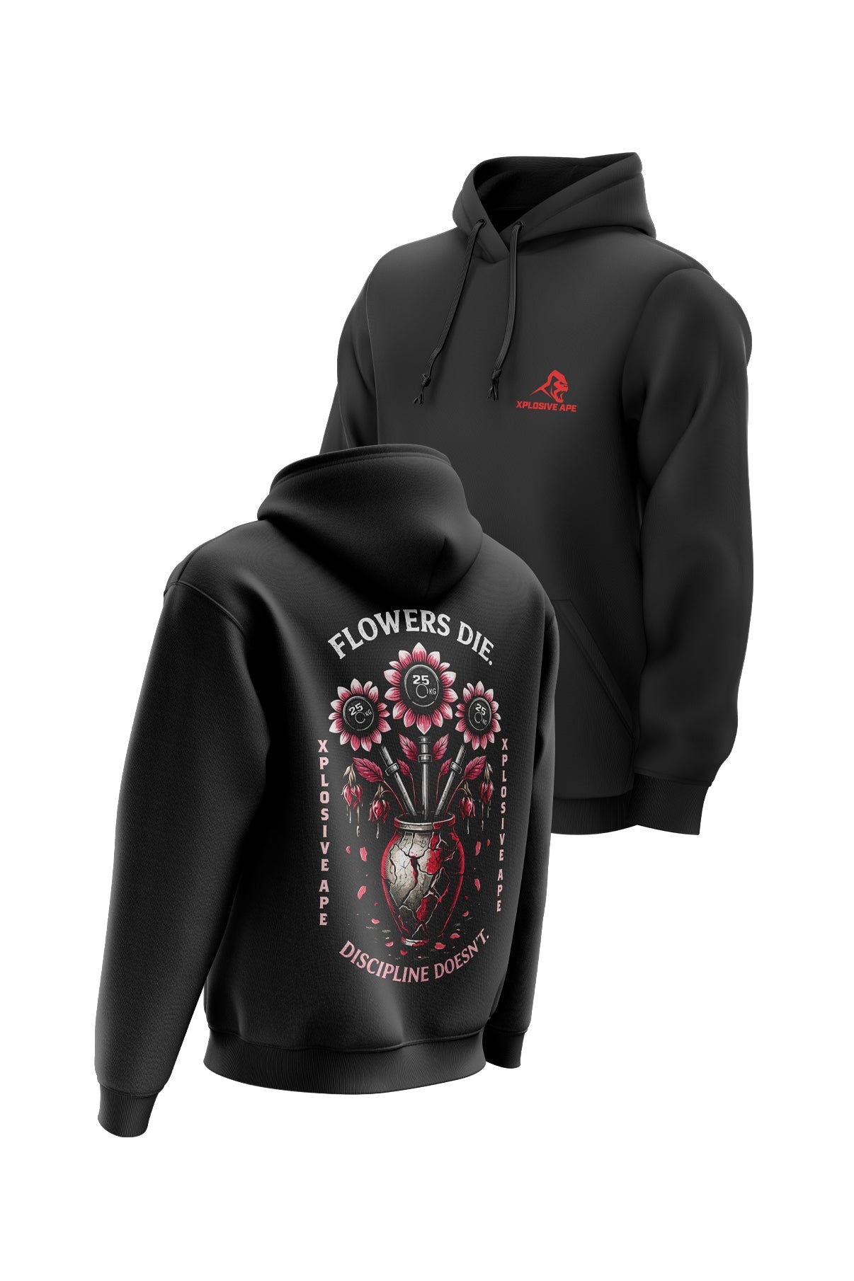XAPE Flowers String Hoodie - Black