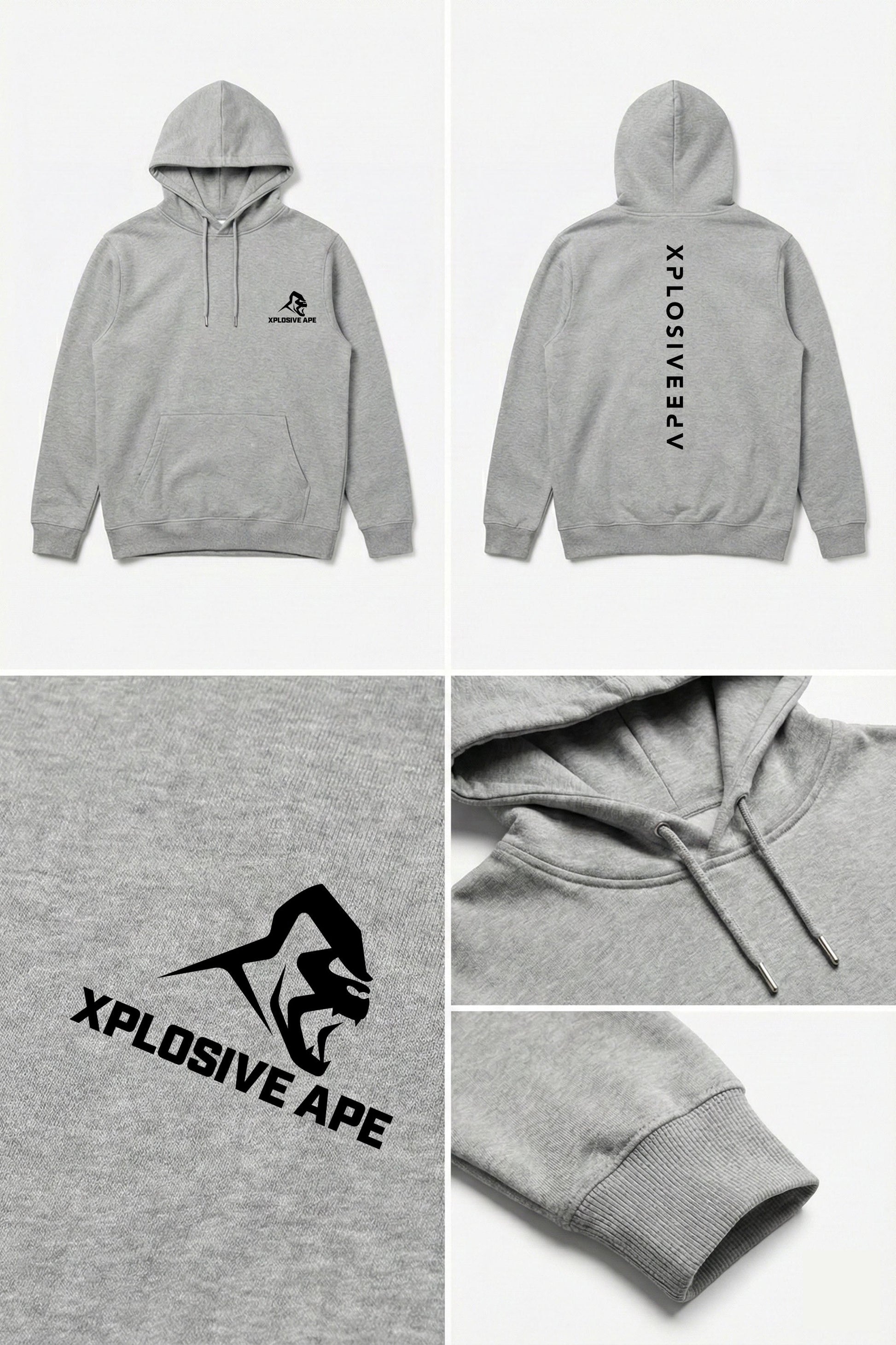 XAPE Futuristic V2 String Hoodie - Sports Grey