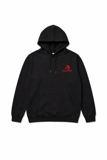XAPE Hatched String Hoodie - Black