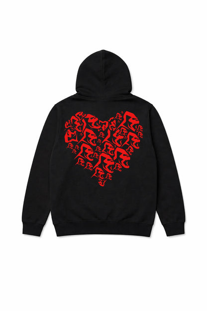 XAPE Hearts String Hoodie - Black