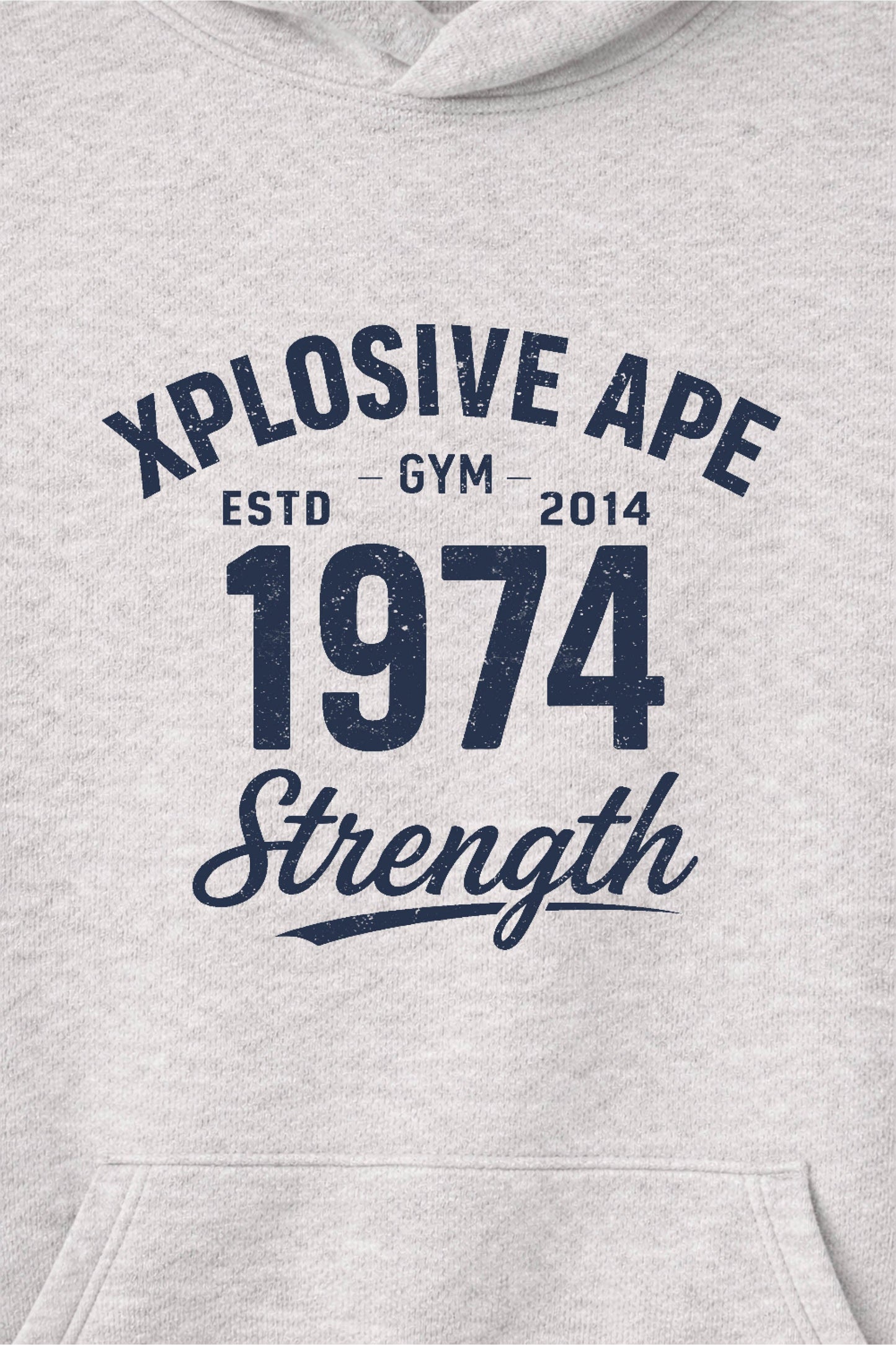XAPE Heritage Script Raglan Hoodie - Oatmeal Heather/Indigo