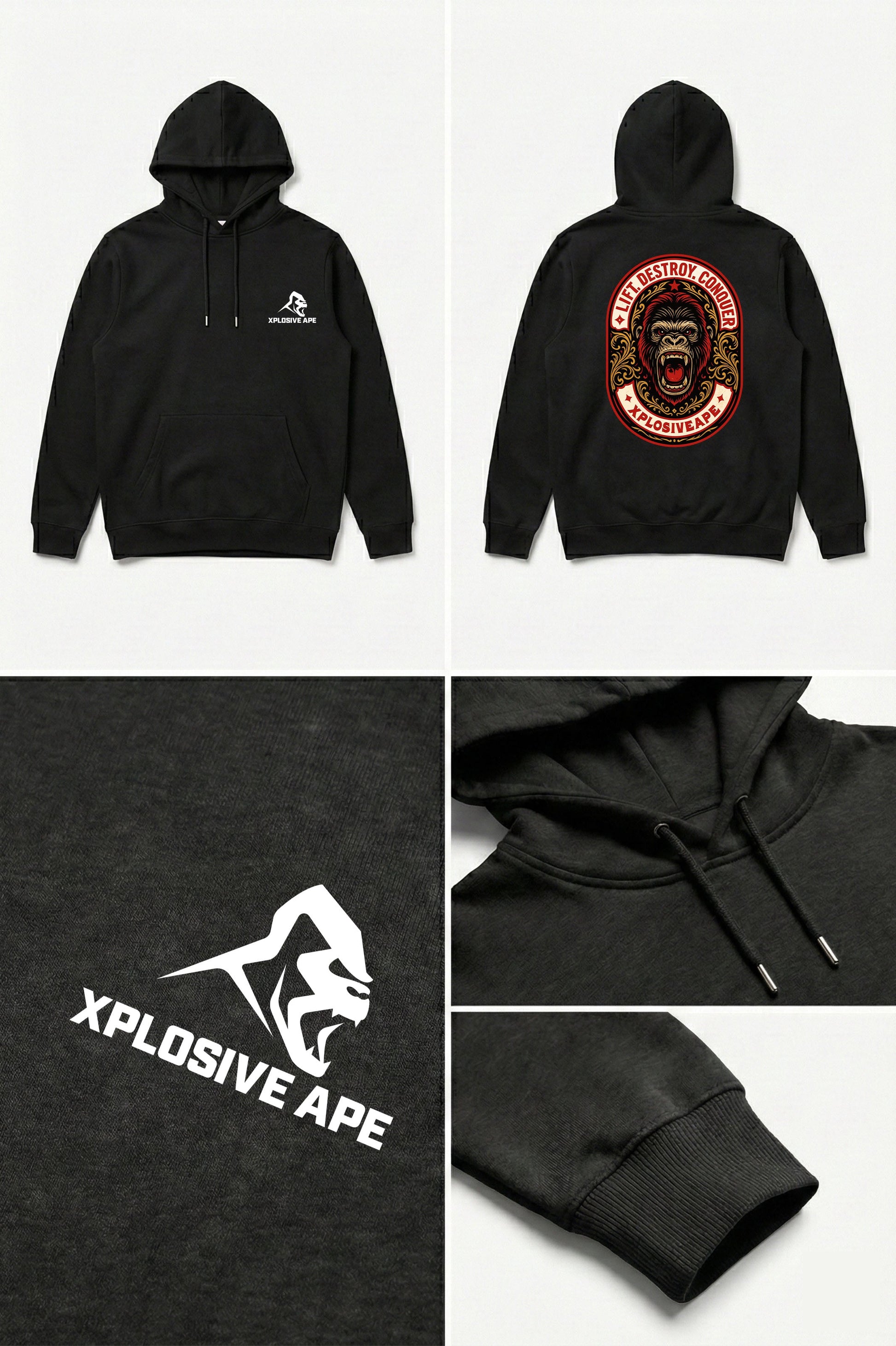 XAPE Heritage String Hoodie - Black