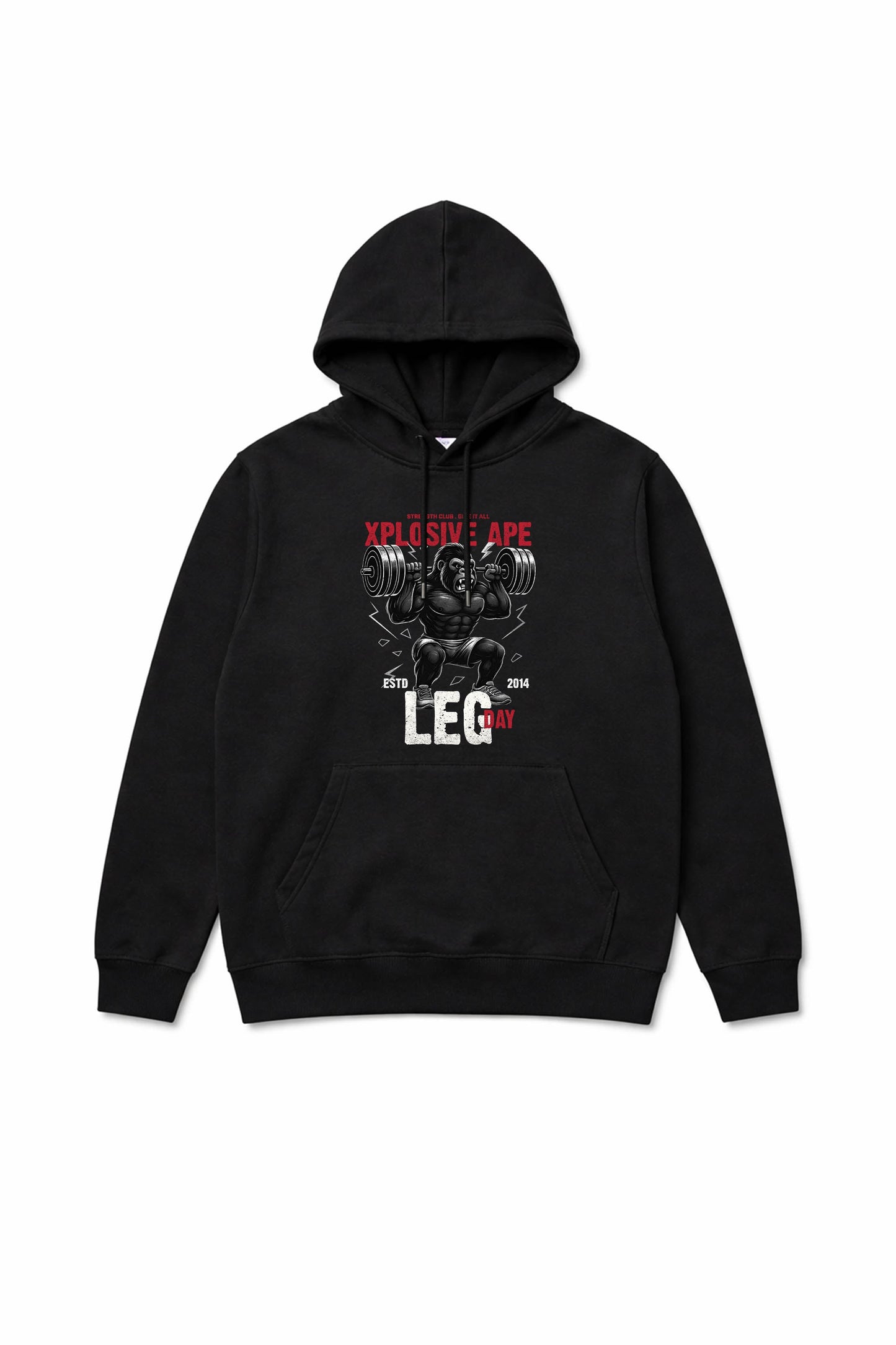 XAPE Leg Day V4 String Hoodie - Black