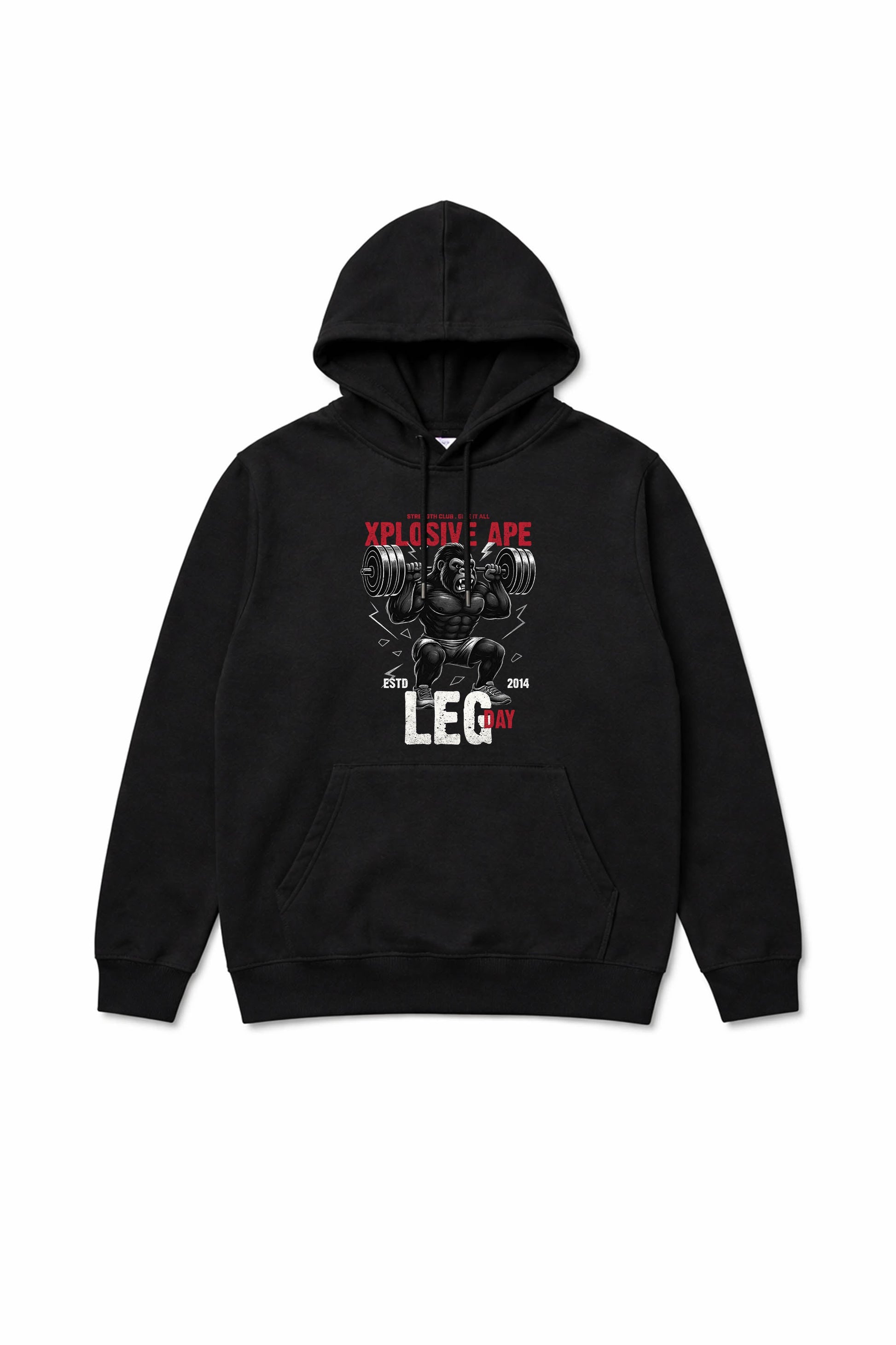 XAPE Leg Day V4 String Hoodie - Black