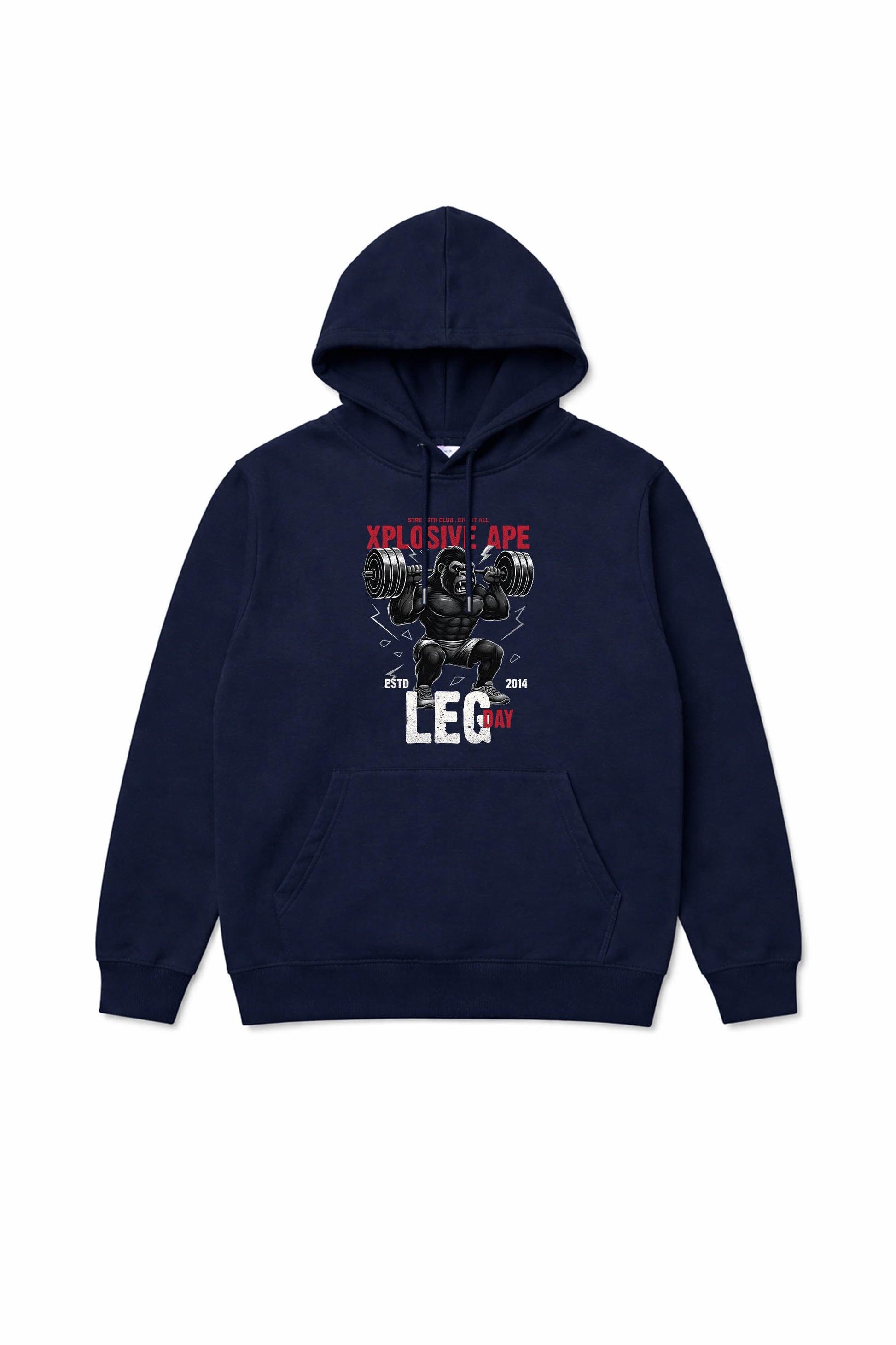 XAPE Leg Day V4 String Hoodie - Navy