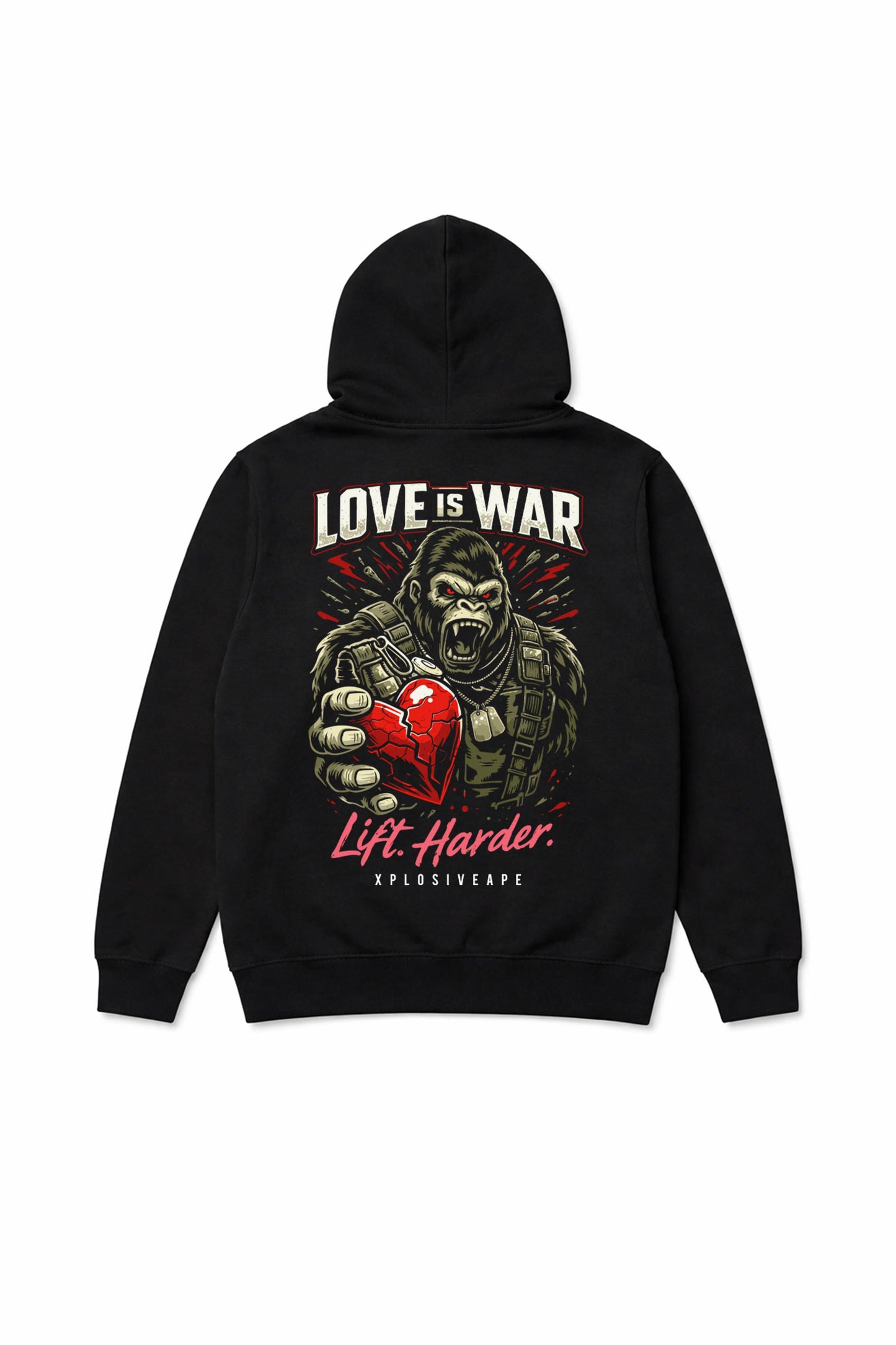 XAPE Love & War String Hoodie - Black