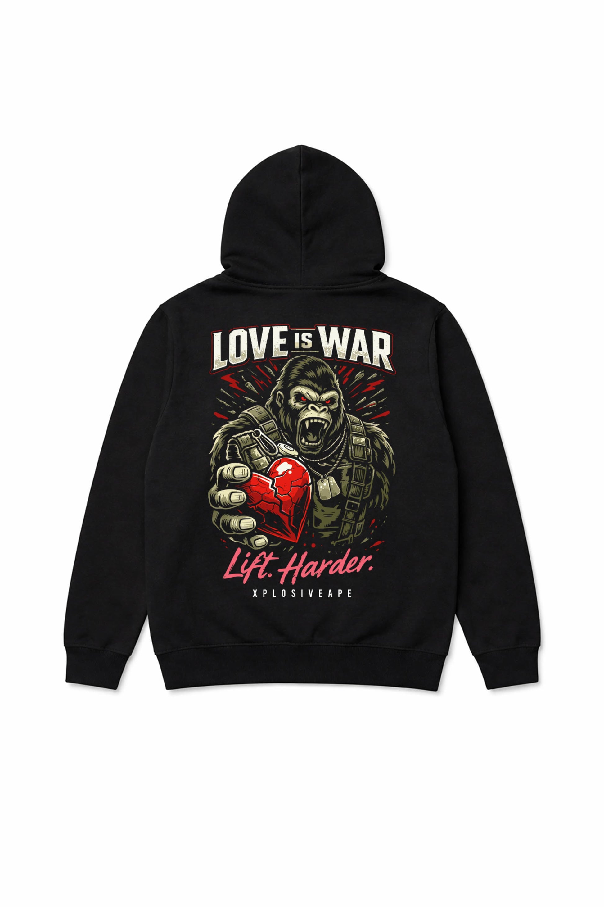 XAPE Love & War String Hoodie - Black