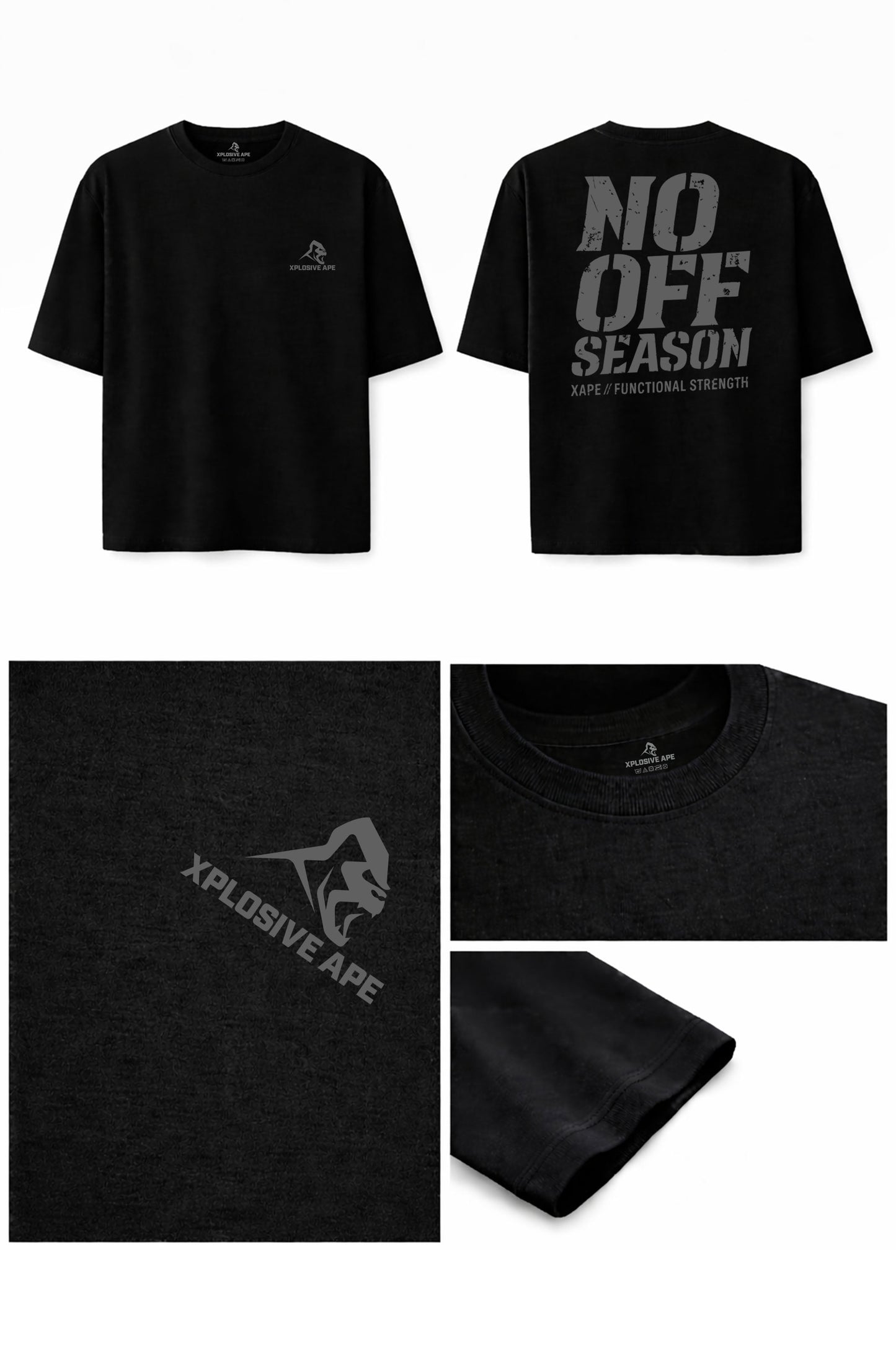 XAPE No Off Season Oversized Tee - Black