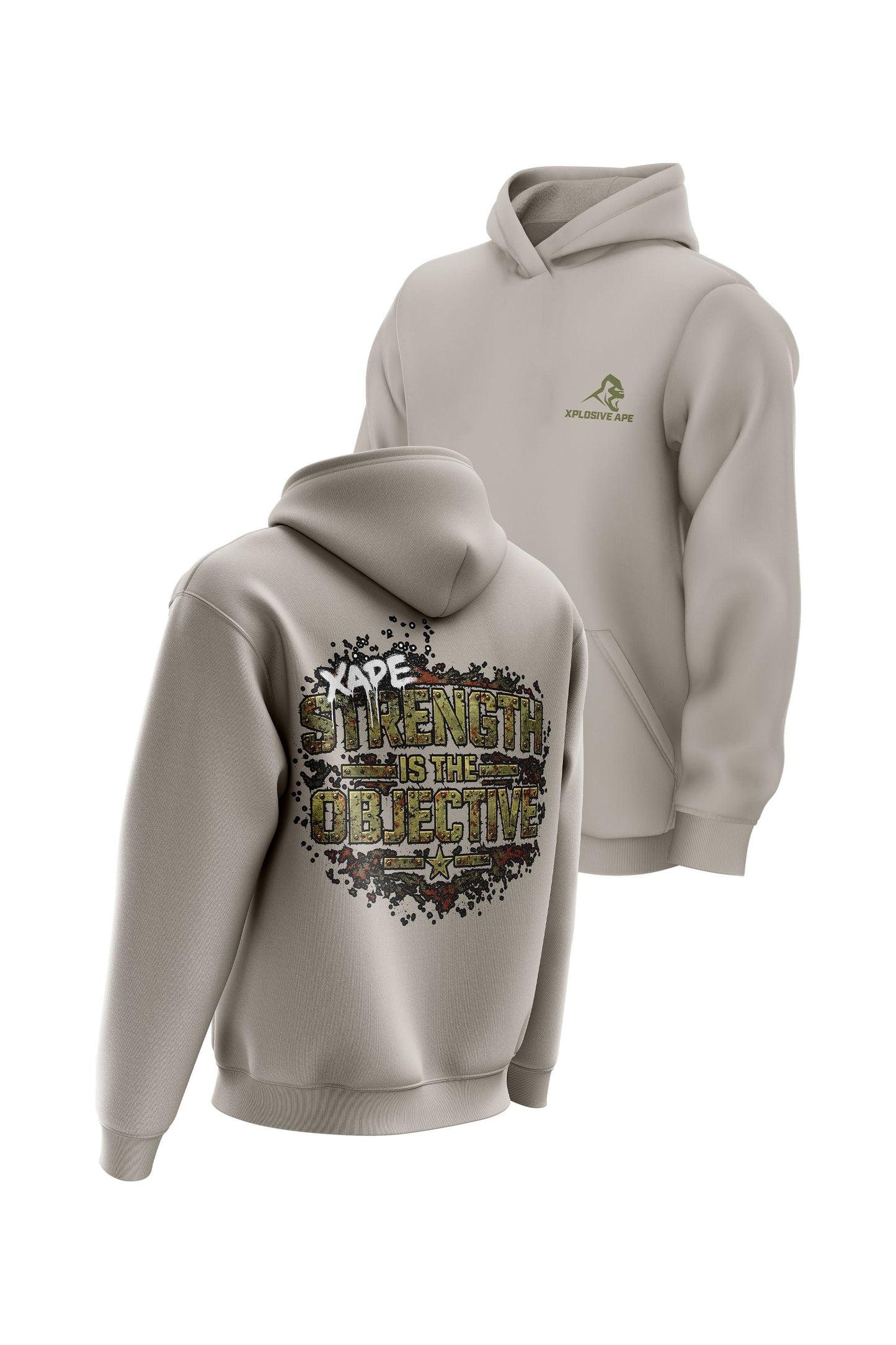 XAPE Objective Hoodie - Stone