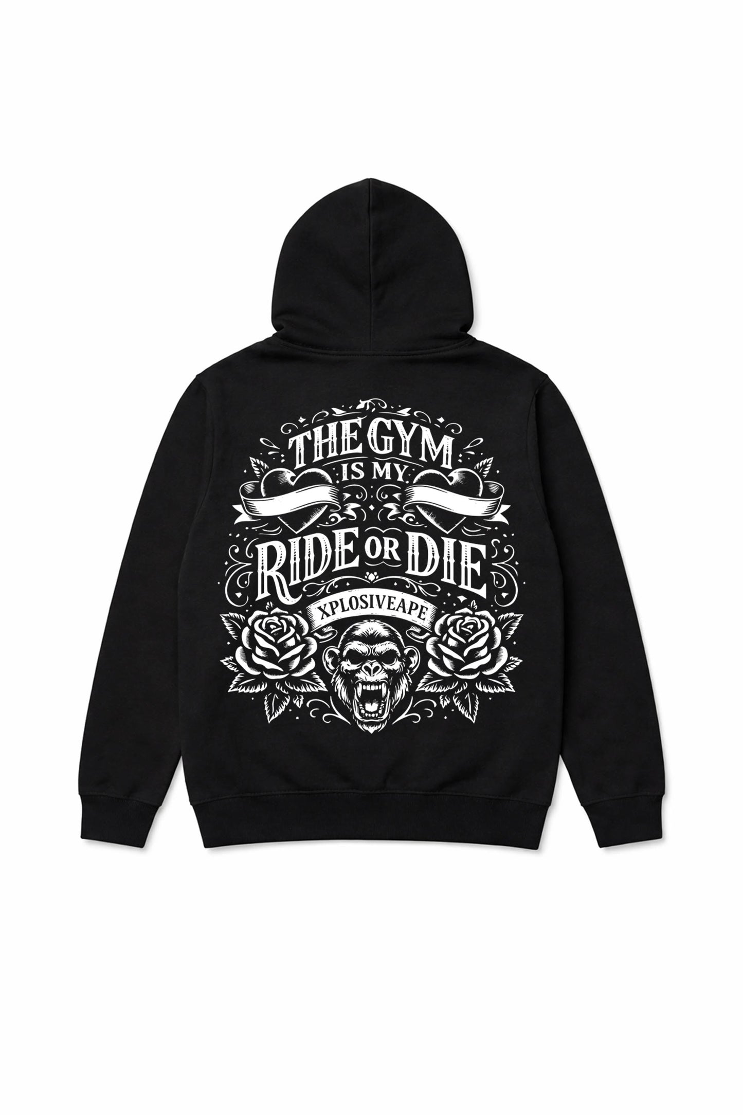 XAPE Ride or Die String Hoodie - Black