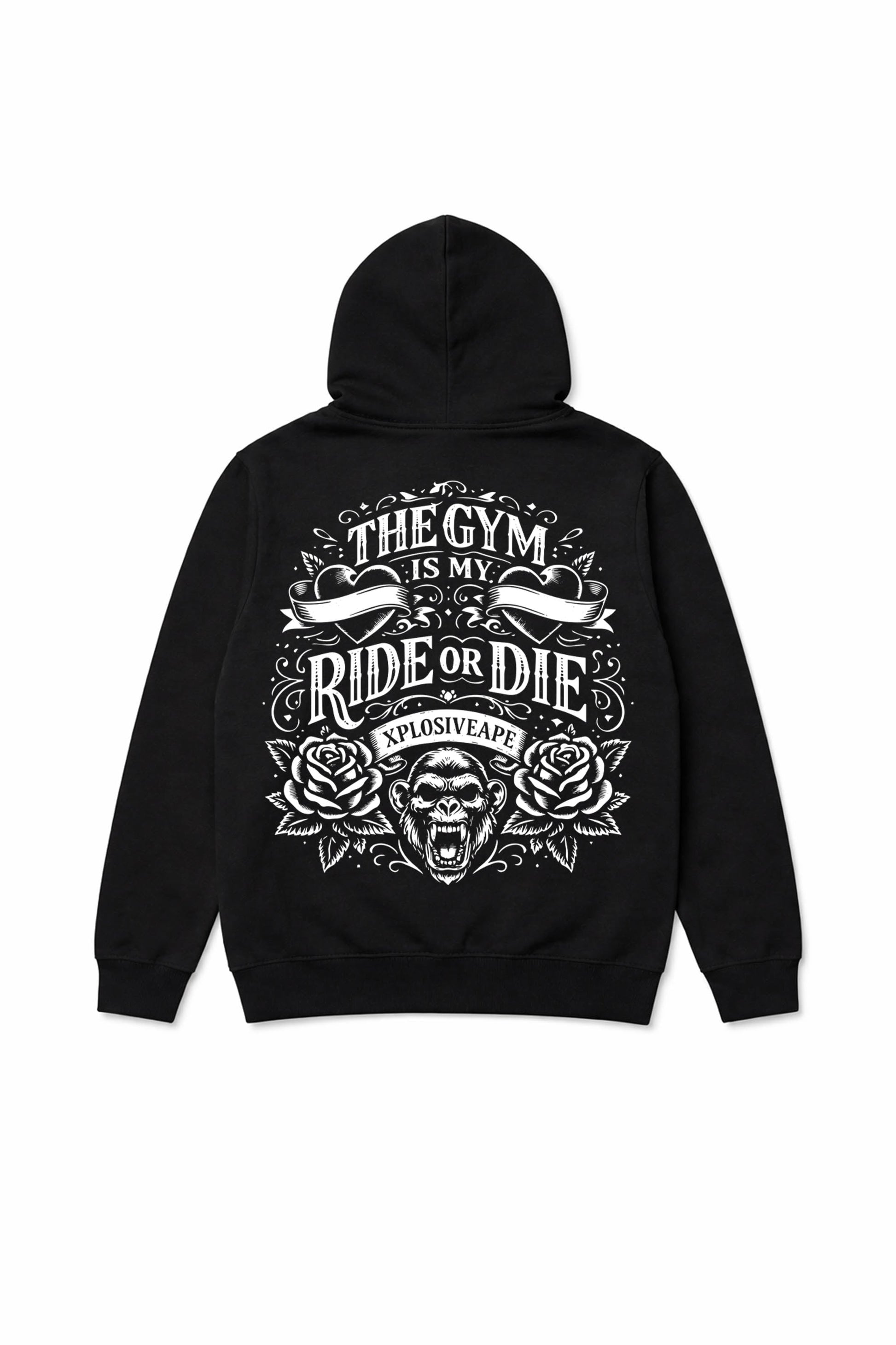 XAPE Ride or Die String Hoodie - Black