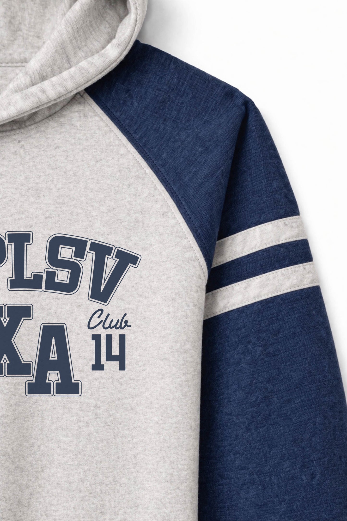 XAPE Speed Camp Raglan Hoodie - Oatmeal Heather/Indigo