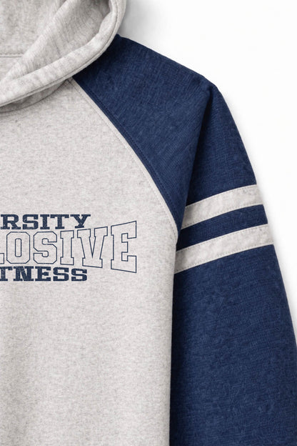 XAPE Strike Force Raglan Hoodie - Oatmeal Heather/Indigo