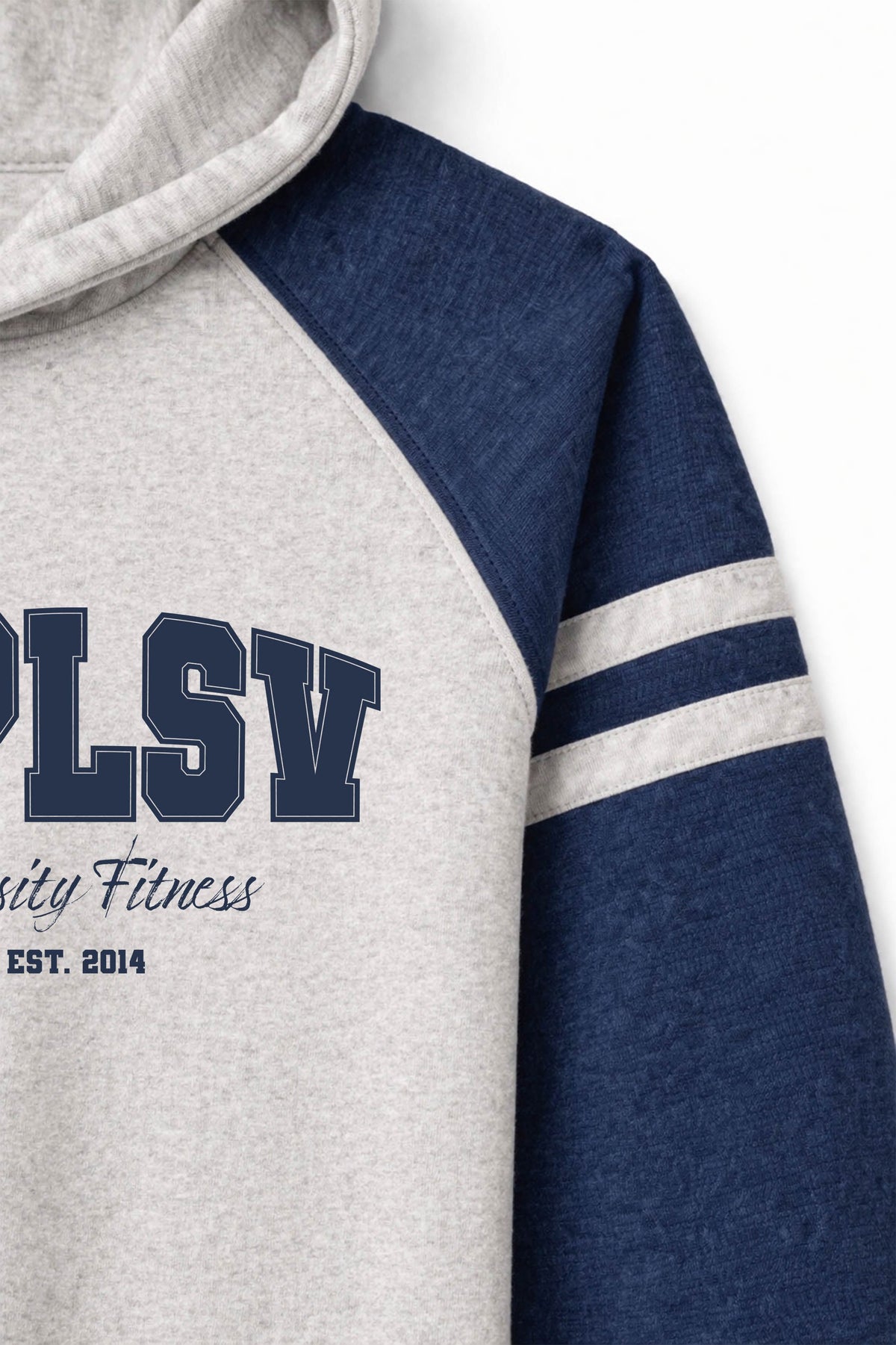 XAPE Varsity Fitness Raglan Hoodie - Oatmeal Heather/Indigo