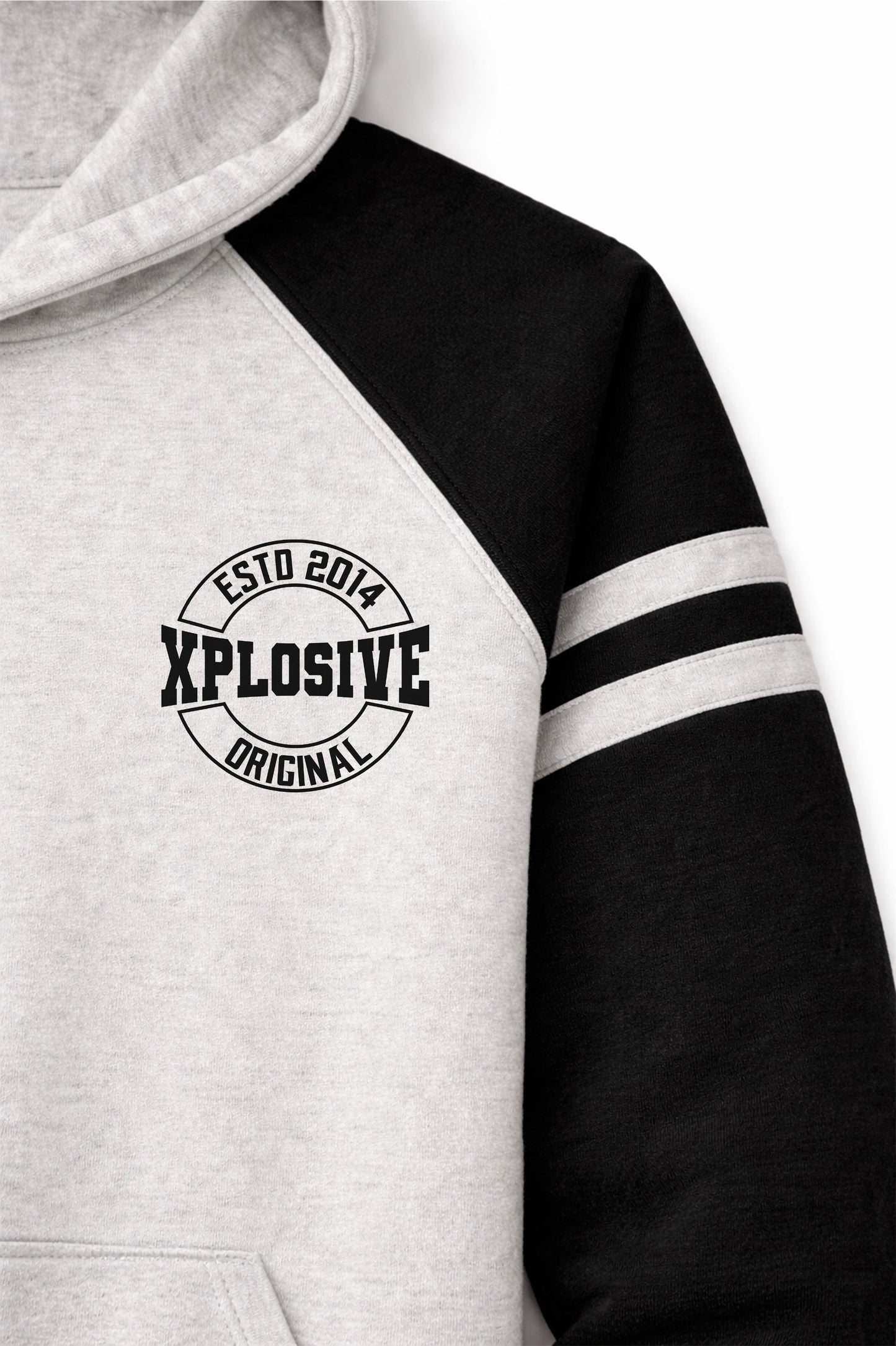 XAPE Varsity Prime Raglan Hoodie - Oatmeal Heather/Black