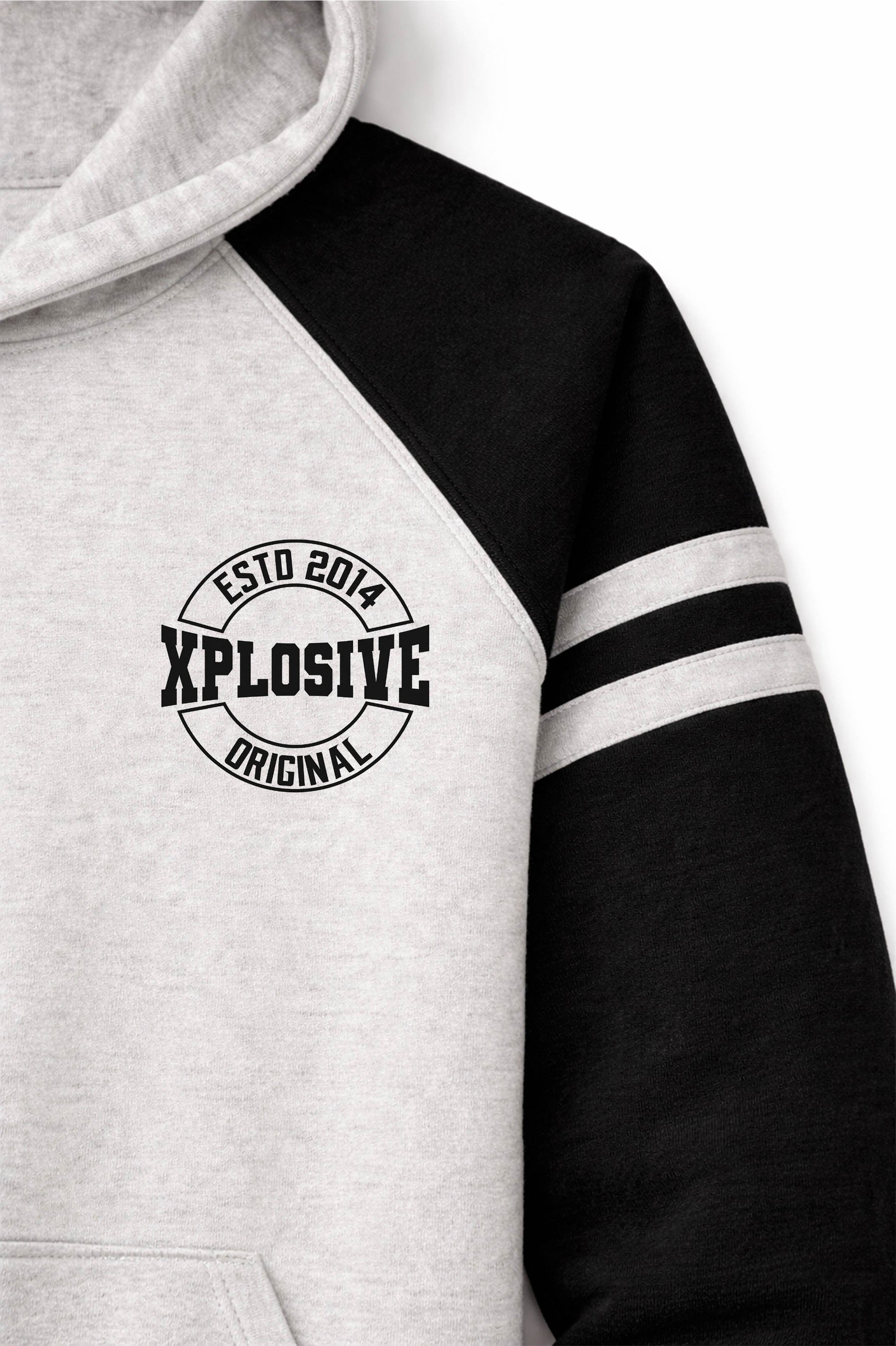 XAPE Varsity Prime Raglan Hoodie - Oatmeal Heather/Black