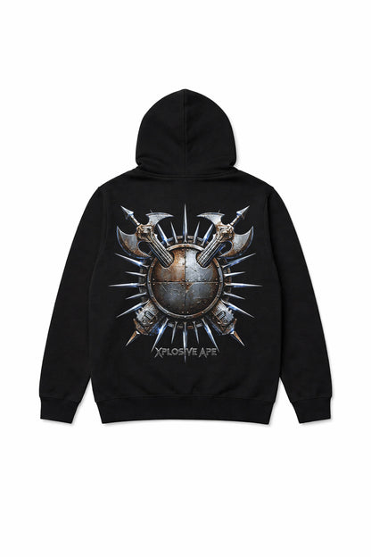 XAPE Warlord Crest String Hoodie - Black