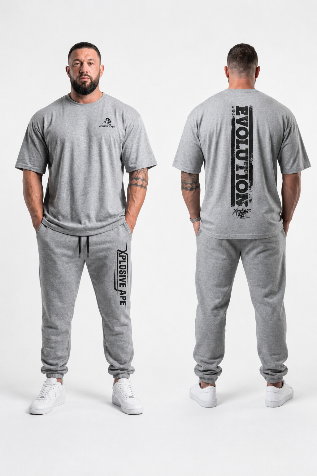 XAPE Evolution Tee & Strike Joggers Combo - Sports Grey