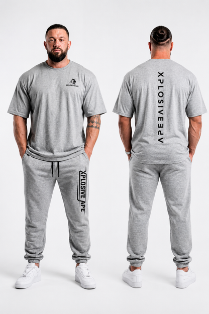 XAPE Futuristic Tee & Strike Joggers Combo - Sports Grey
