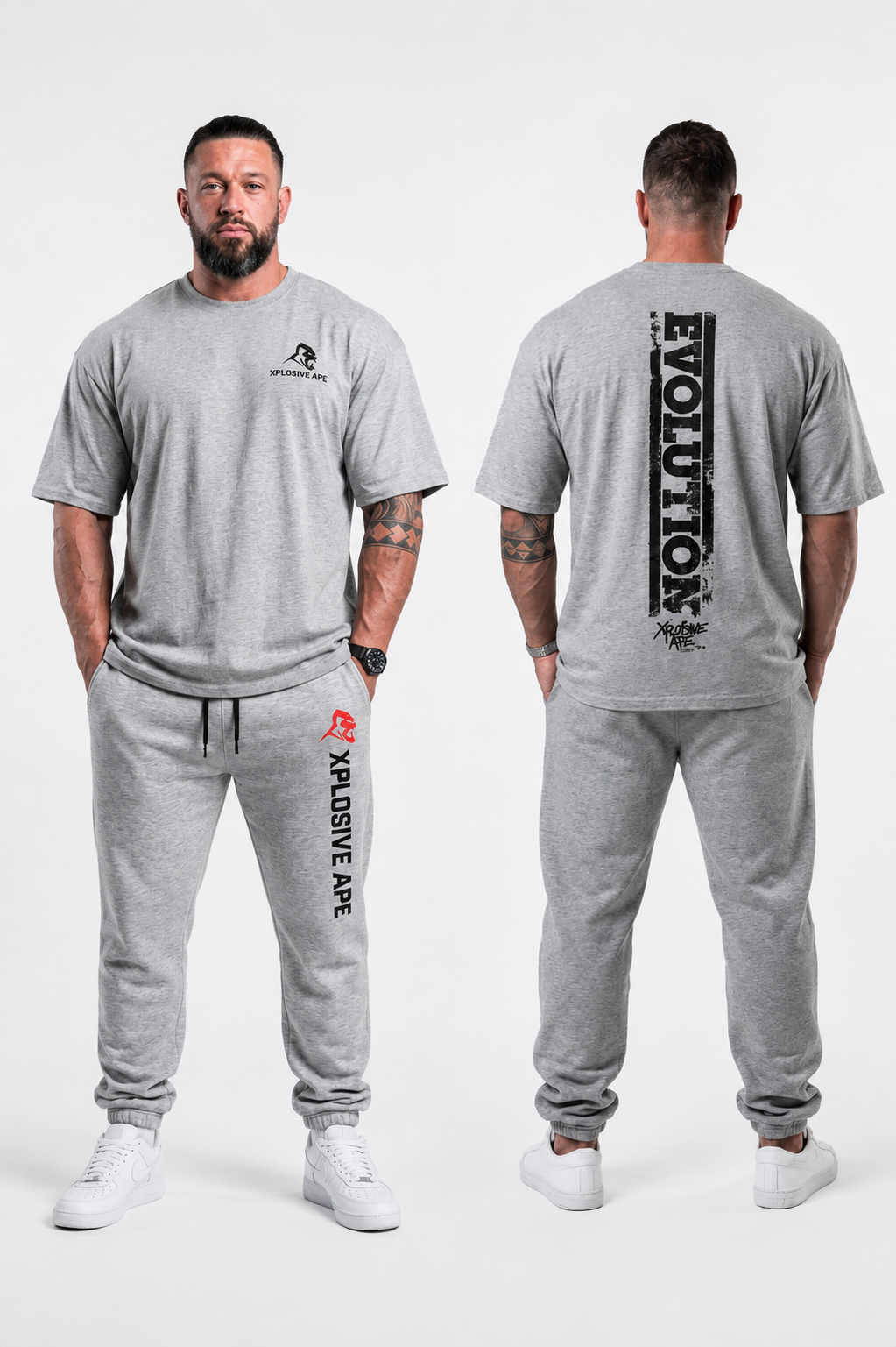 XAPE Evolution Tee & Originals Joggers Combo - Sports Grey