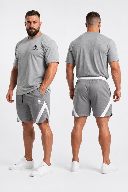 XAPE Essential Tee & Storm Shorts Combo - Sports Grey/Grey