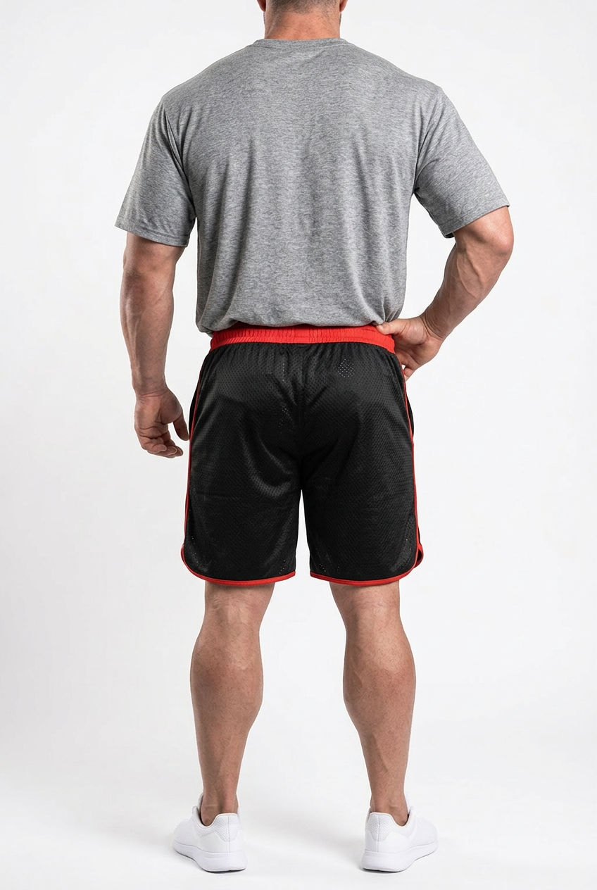 XAPE Essential Tee & Strike Elite Shorts Combo - Sports Grey/Black Red
