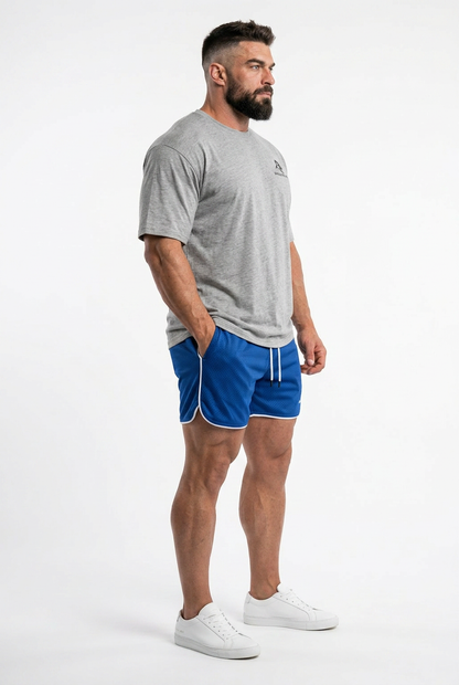 XAPE Essential Tee & Strike Elite Shorts Combo - Sports Grey/Blue