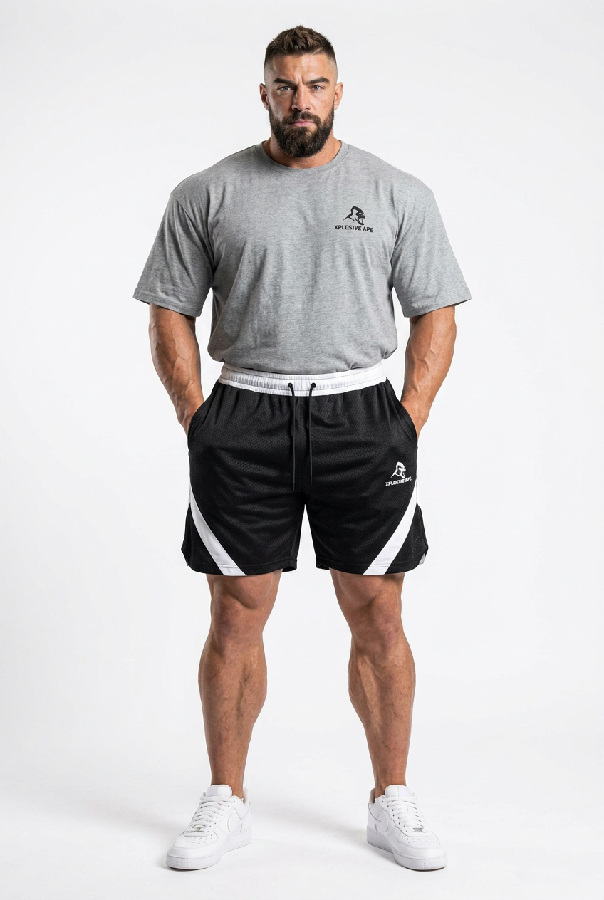 XAPE Essential Tee & Storm Shorts Combo - Sports Grey/Black