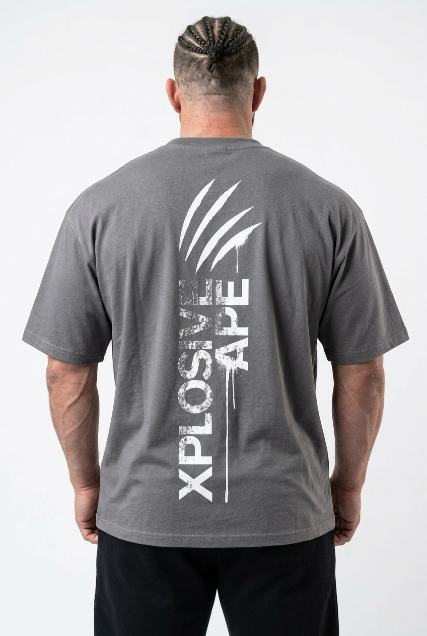XAPE Claw V3 Oversized Tee - Charcoal