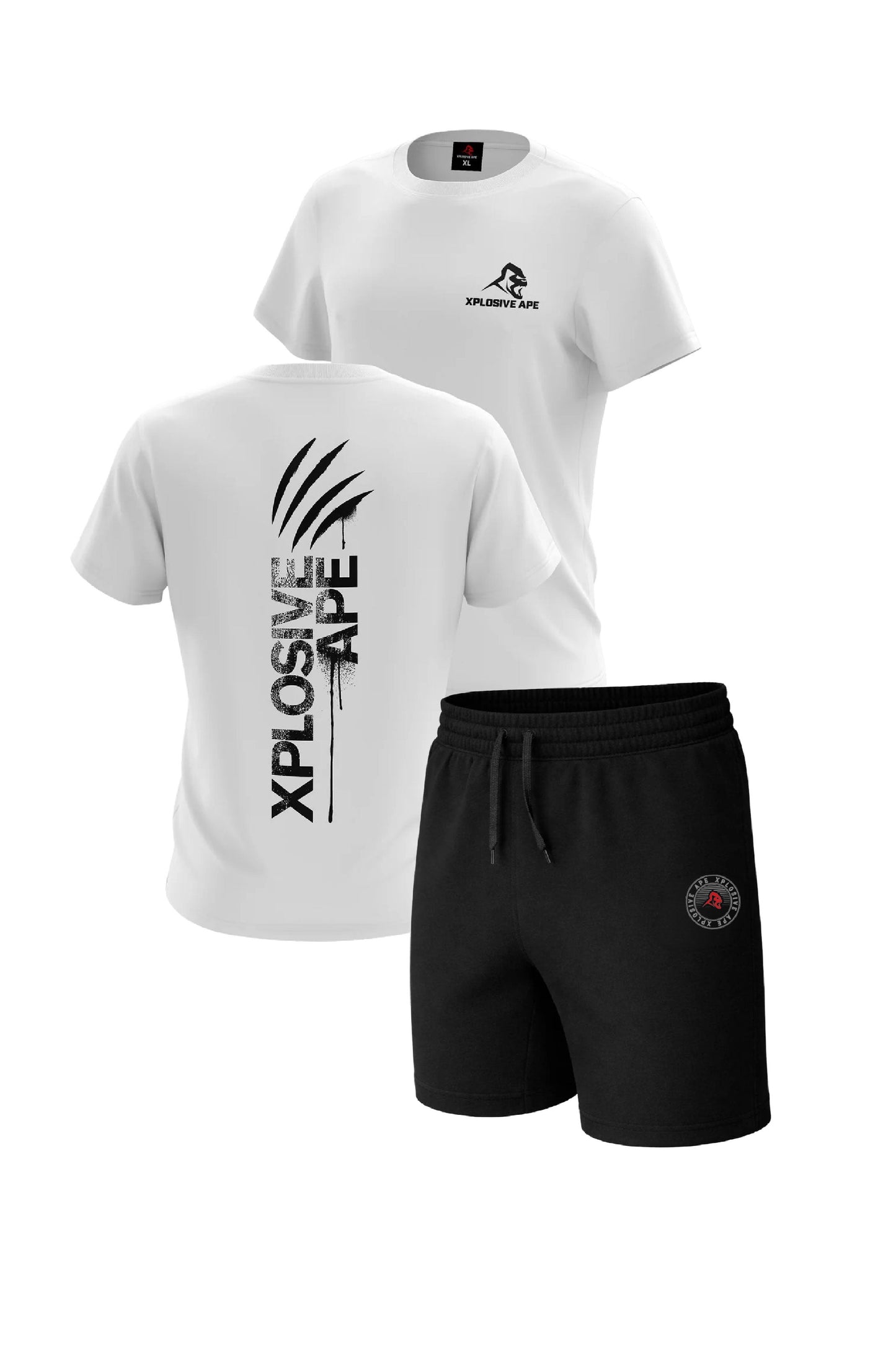 XAPE Claw Tee & Venus Oversized Shorts Combo - White/Black