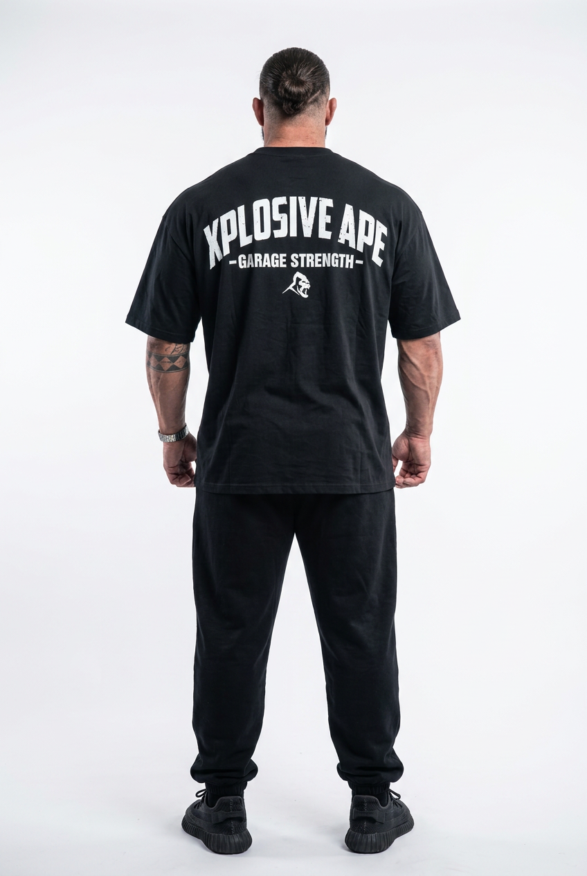 XAPE Garage Strength V3 Oversized Tee - Black