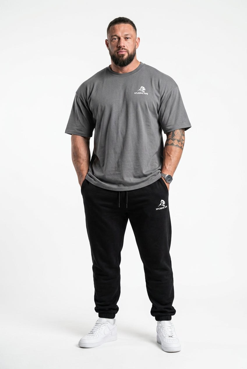 XAPE Garage Strength V3 Oversized Tee - Charcoal