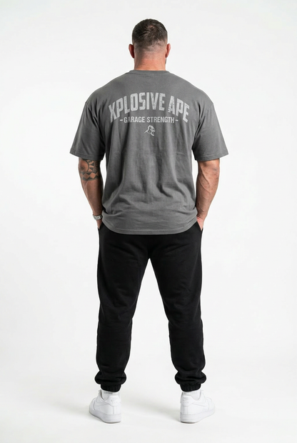 XAPE Garage Strength V3 Oversized Tee - Charcoal