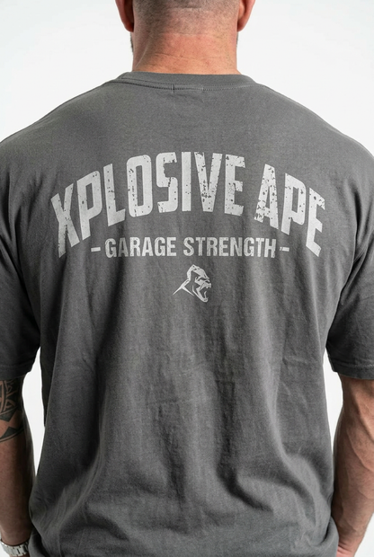 XAPE Garage Strength V3 Oversized Tee - Charcoal