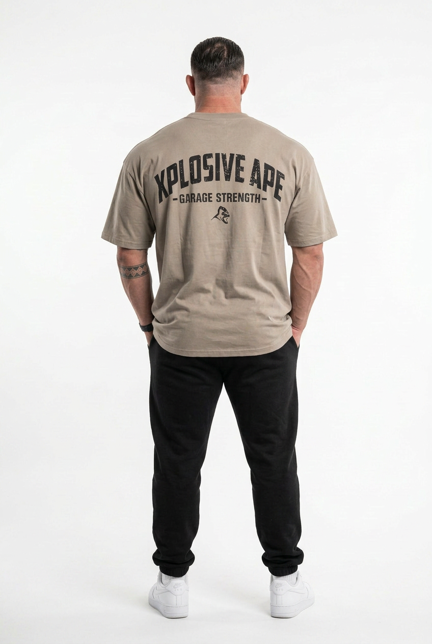 XAPE Garage Strength V3 Oversized Tee - Sand